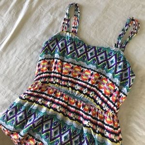 Criss Cross Colorful Sundress Rainbow Ikat